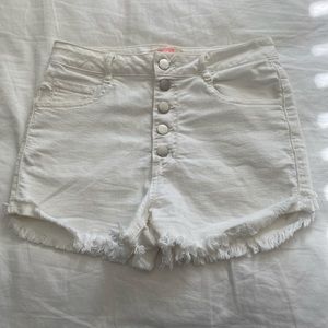 High waisted white shorts